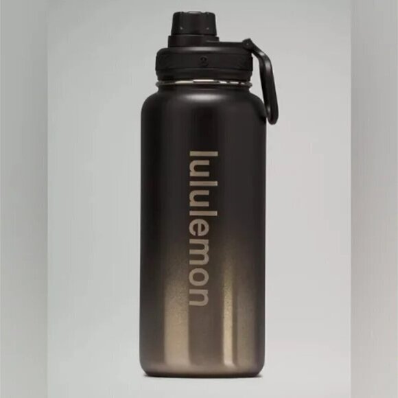 NWT Lululemon Back to Life Sport Bottle 32oz - Black Stainless - Picture 1 of 5